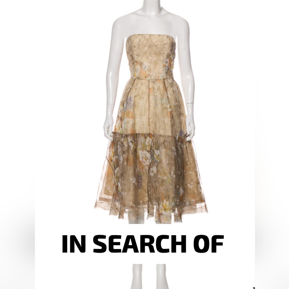 (IN SEARCH OF) Balenciaga Silk Floral Beige Dress